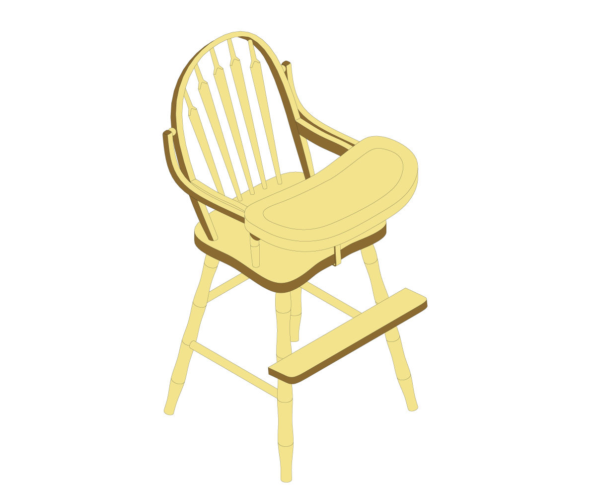 Youth Arrow Back High Chair Shore Casual Furniture