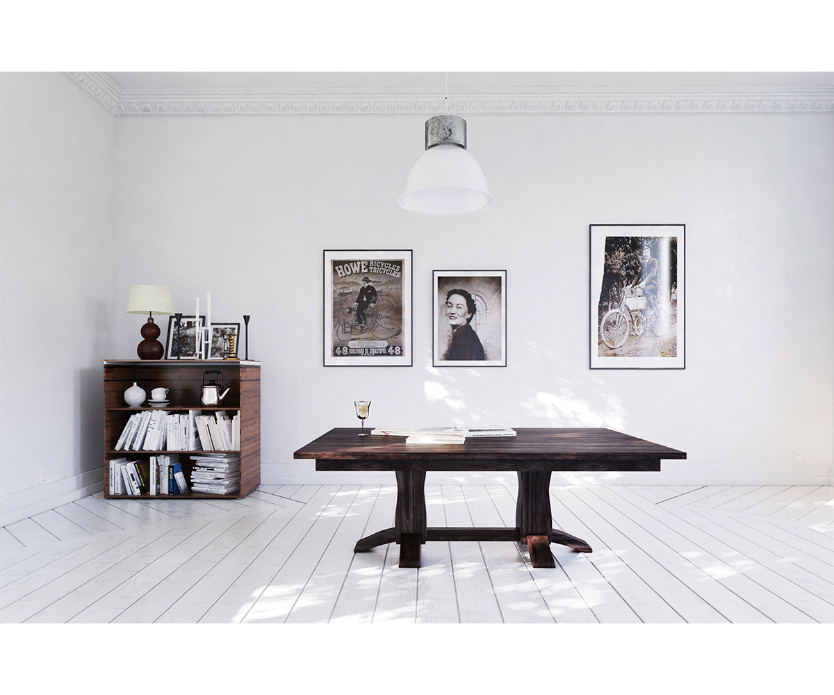 Beveled Shaker Double Pedestal Table - Image 2